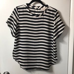 Loft black and white blouse